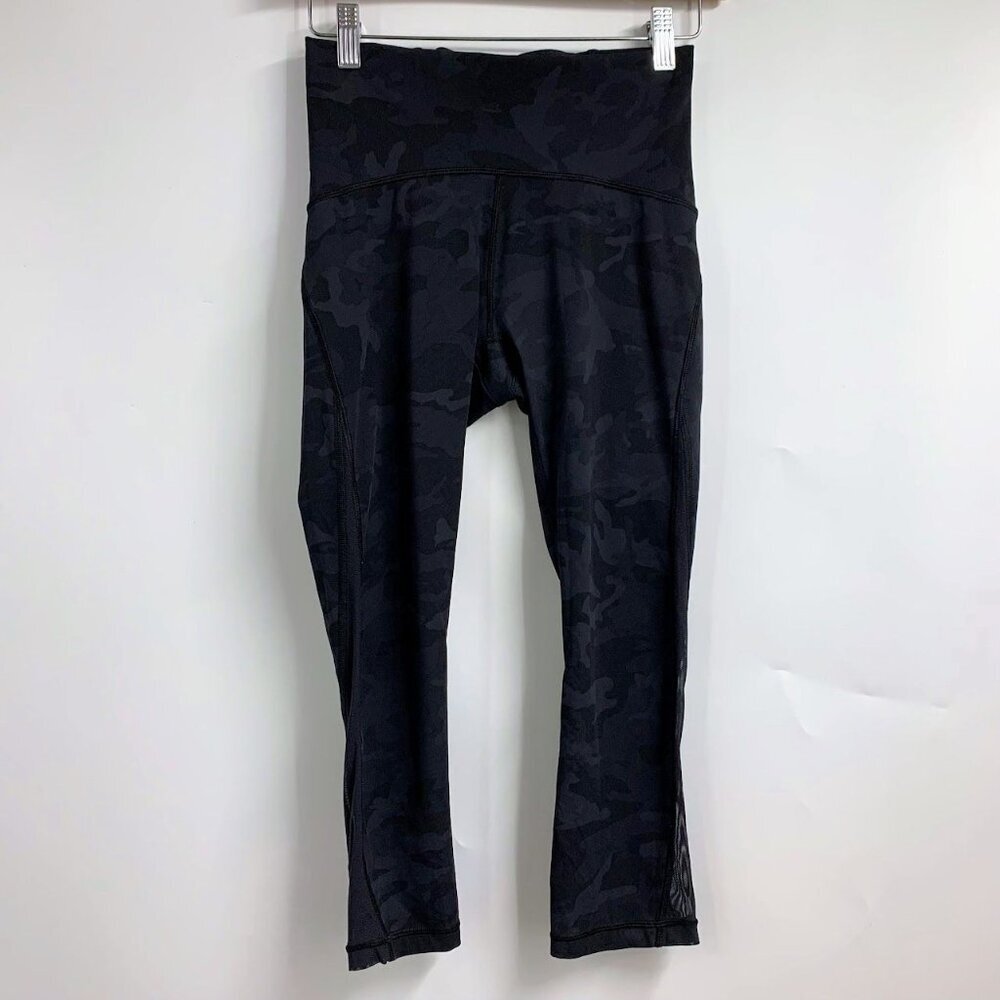 Lululemon‎ Women's Train Times Crop 21" In Incognito Camo Yoga Leggings Size 4